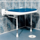AKW - 4000 Series - Advanced Extra Wide Fold Up Moulded Shower Seat with Support Legs (Blue Padded)