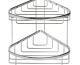 Boston - Wire Basket - Double Corner Basket - Large - Inc. Concealed Fixing (224 x 275 x 296mm)