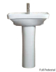 AKW - Ergonomic Concave Washbasin (Full-Pedestal, Waste Plug & Chain, Bottle Trap & Wall Fixings)