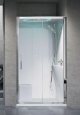 Novellini - EON 2P - HAMMAM - Multifunction Shower Cubicle with 1 Sliding Door + 1 Fixed Panel In Line For Recess Installation (Chromolight + Remote Control)