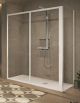 Novellini - Lunes 2P - Two Section Shower Door, 1 Sliding + 1 Fixed Section