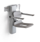 Pressalit - PLUS - Shower Seat with Aperture, Back & Armrests, 450mm (Electricaly Height & Sideways Adj.) 