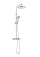 Roca  - EVEN-T - Round Complete Shower Set; Exposed Bar Valve; Fixed Shower Head and Shower Handset; Chrome