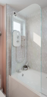 Hinged Curved Top Bath Shower Screen - 800mm