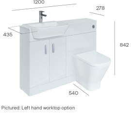 This is worktop only, rest of products; furniture, basin, toilet... sold separately