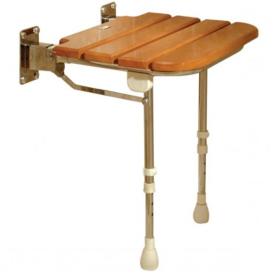 AKW - Fold Up Wooden Slatted Seat with Support Legs (04030)