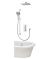 Aqualisa - DREAM - SQUARE Thermostatic Shower Mixer with Adj. Head, Wall Fixed Head & Bath Fill