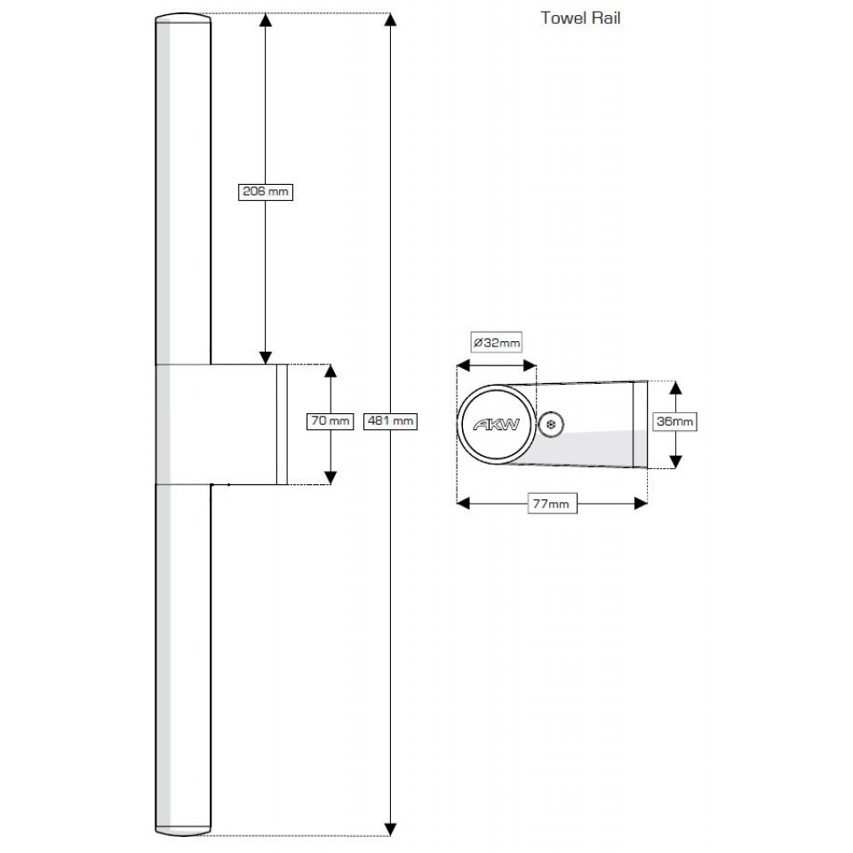 ONYX Towerl Rail Technical Drawing