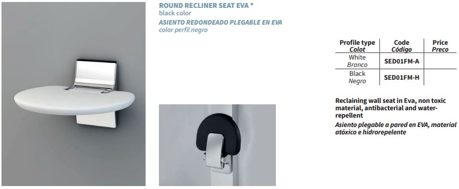 Novellini Shower Seat SED01FM-A WHITE SPEC